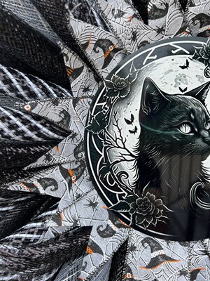 Black Cat Halloween Wreath - image5